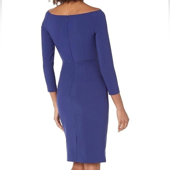 LIKELY Duchess Dress Royal Blue OTS Off The Shoulder Bodycon Midi Women’s Size 6 - Picture 6 of 13